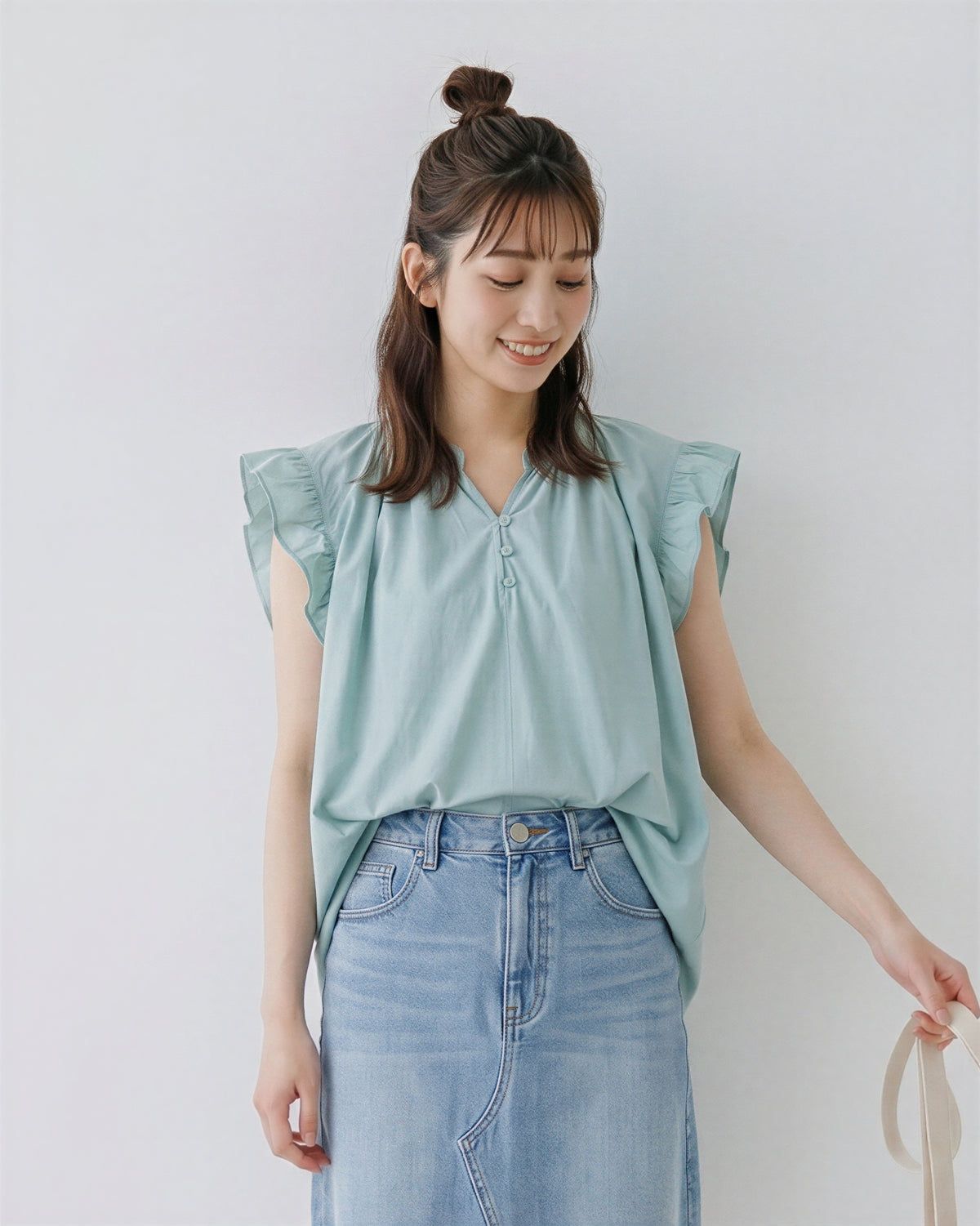 ラッフルフレアスリーブ ゆったりブラウス