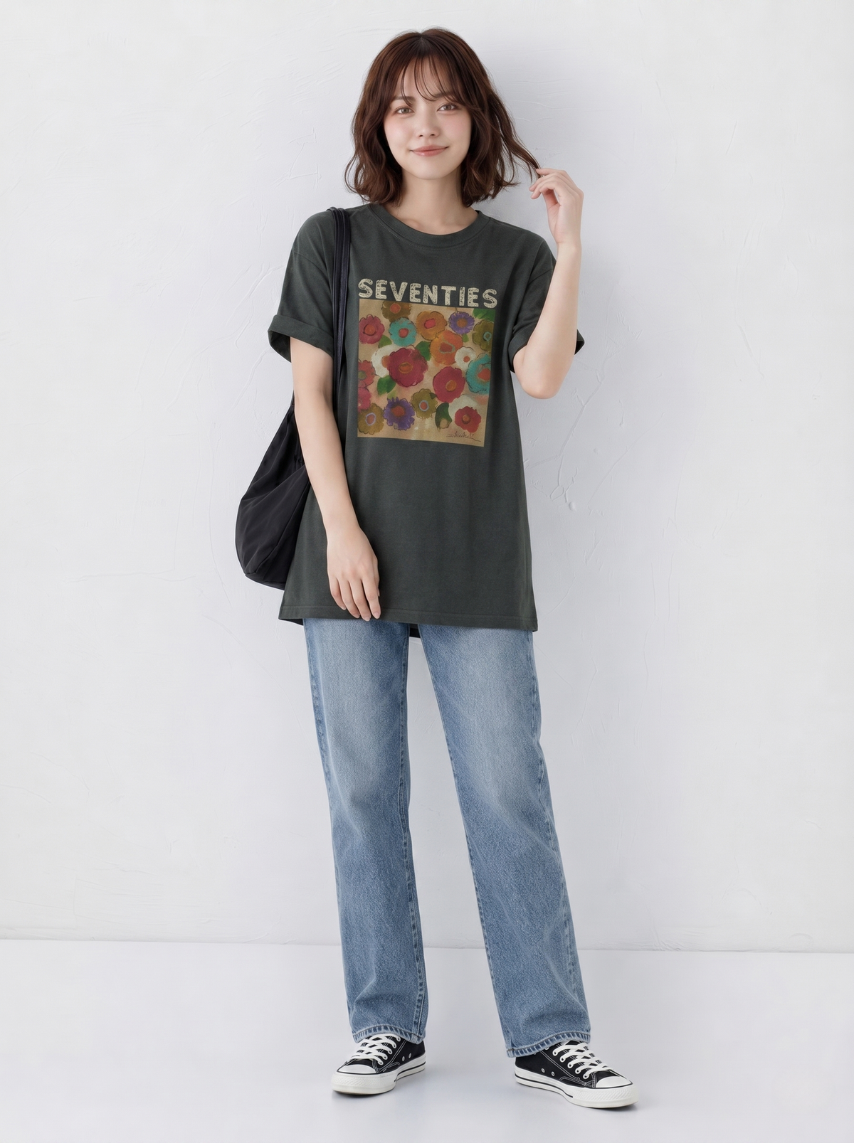油絵アート！半袖Tシャツ小人数高級感スリムトップス