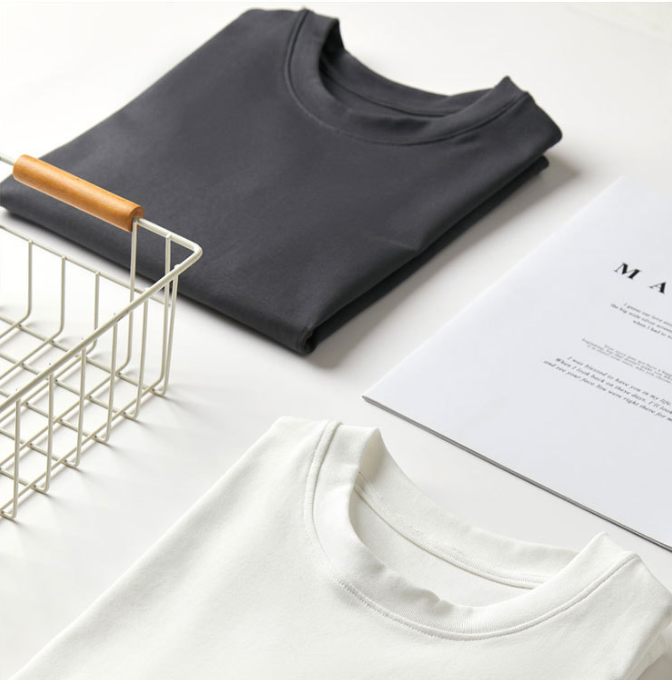 ウエストすっきり見え ラウンドネック 半袖Tシャツ