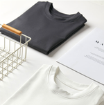 ウエストすっきり見え ラウンドネック 半袖Tシャツ