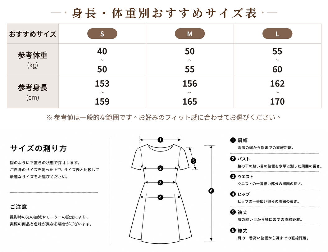 S~L Vネック フロントボタン ウエストシェイプ ノースリーブ フレアワンピース size chart 1