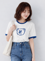 配色パイピング カートゥーンプリントTシャツ