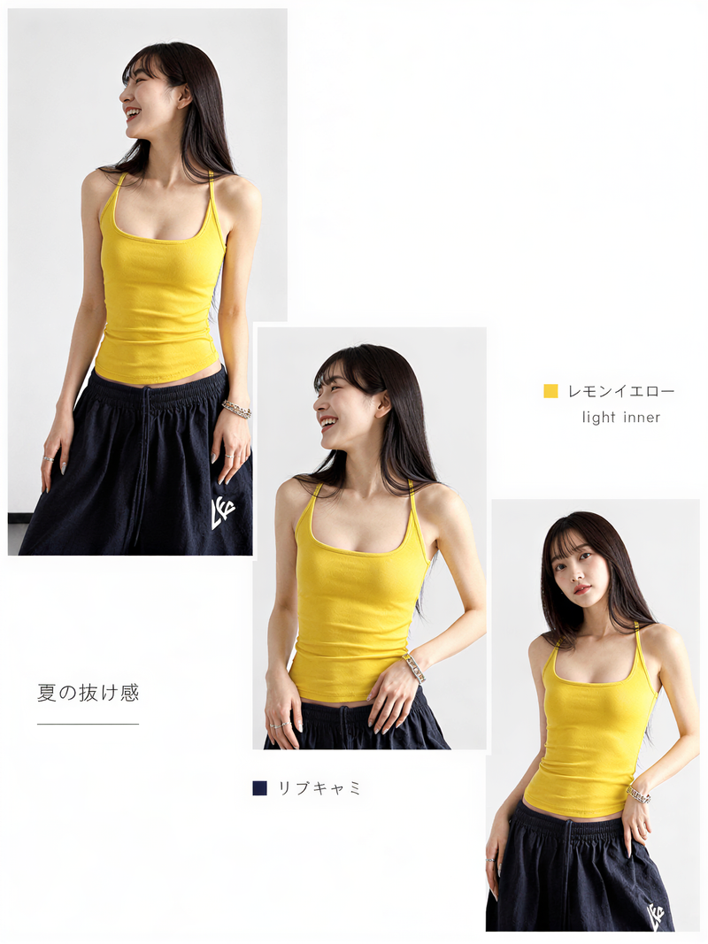 S-XL ボディラインをきれいに見せるレーサーバックキャミソールタンク