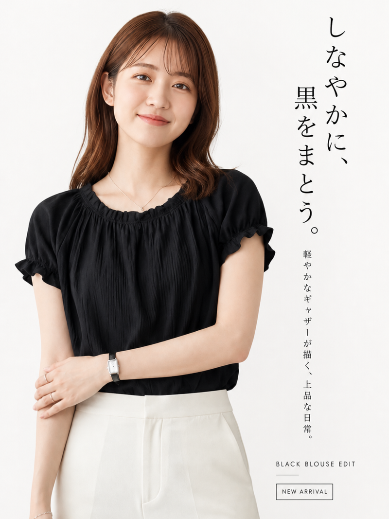 S~2XL メロウフリルギャザー 半袖トップス | 今季人気