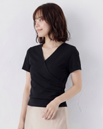 クロスVネック スリムフィット 半袖Tシャツ