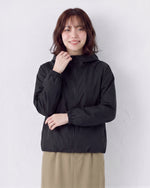 【秋新作】M~2XL ショート丈 配色切り替えライン ジップアップ フードジャケット