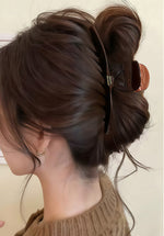 べっ甲風 大きめカーブヘアクリップ