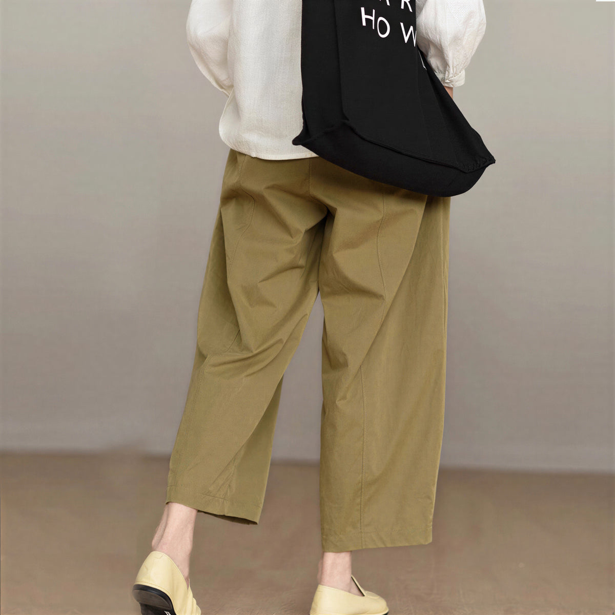 【全3色】立体タック入り九分丈ワイドパンツ