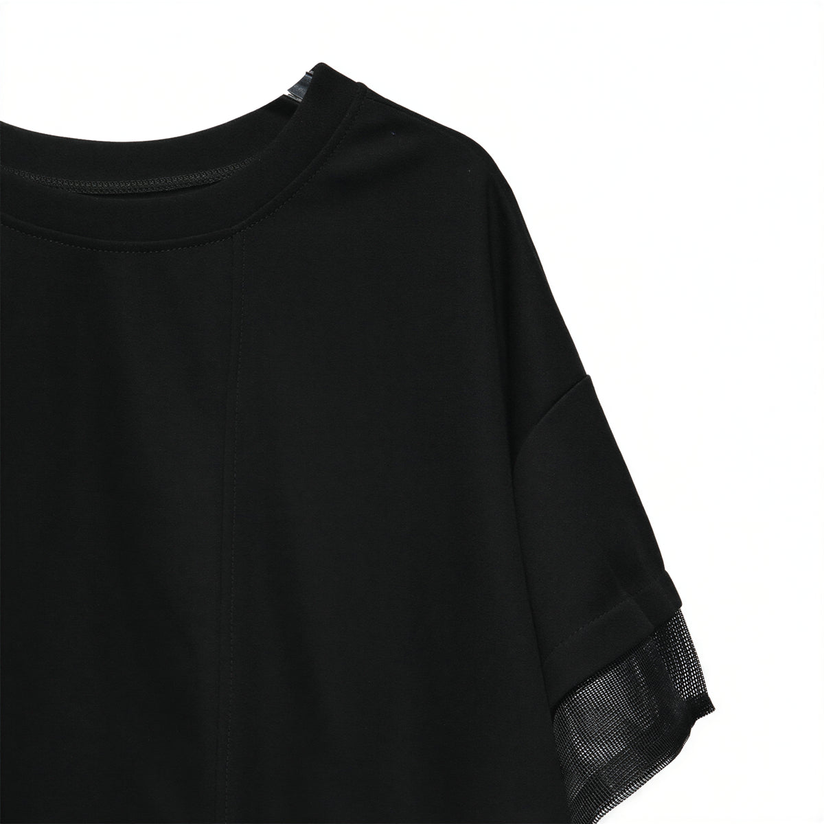 メッシュ切り替え イレギュラーヘム 半袖Tシャツ