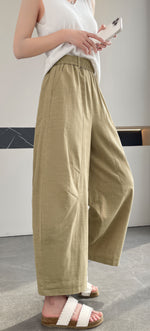【全3色】S~4XL ハイウエスト ゴム仕様 ストレートワイドパンツ
