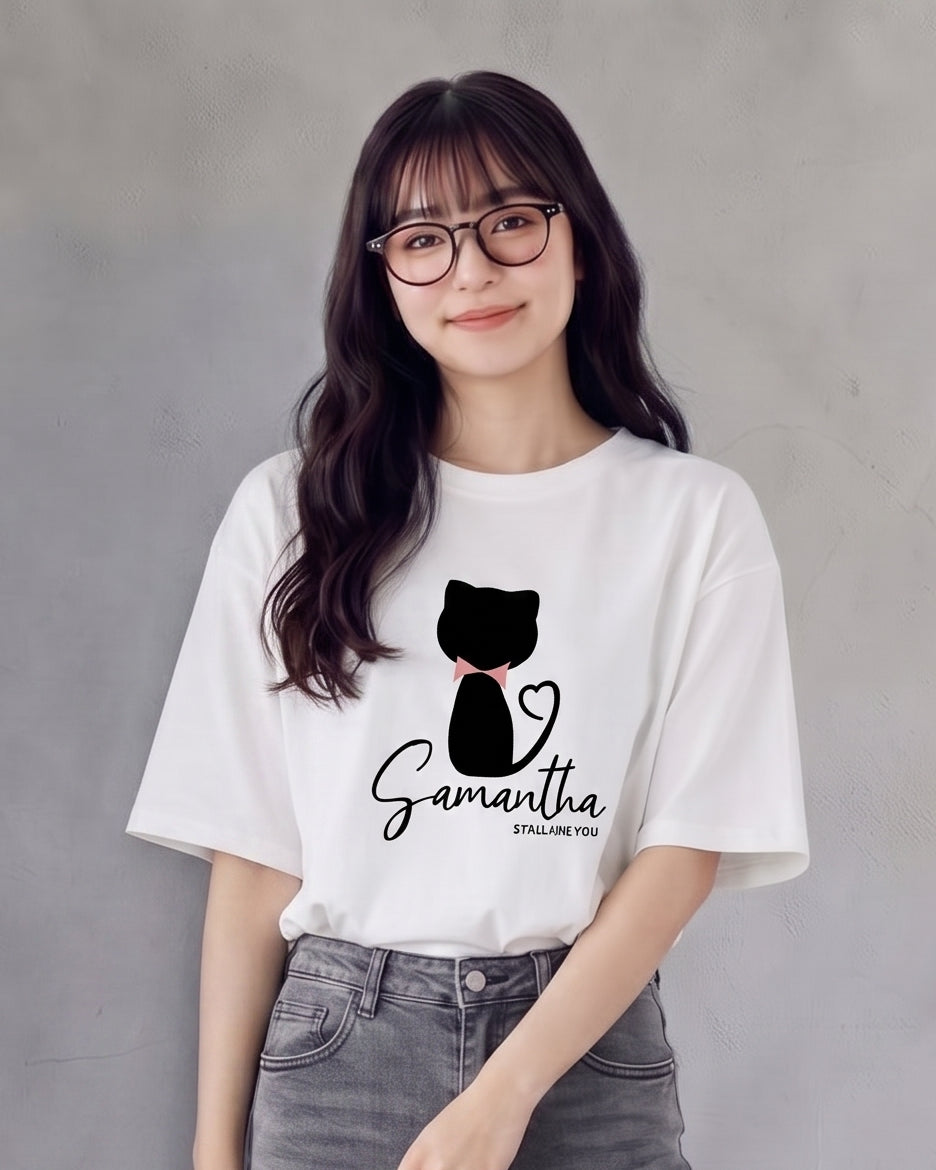 ゆったりドロップショルダー プリントTシャツ