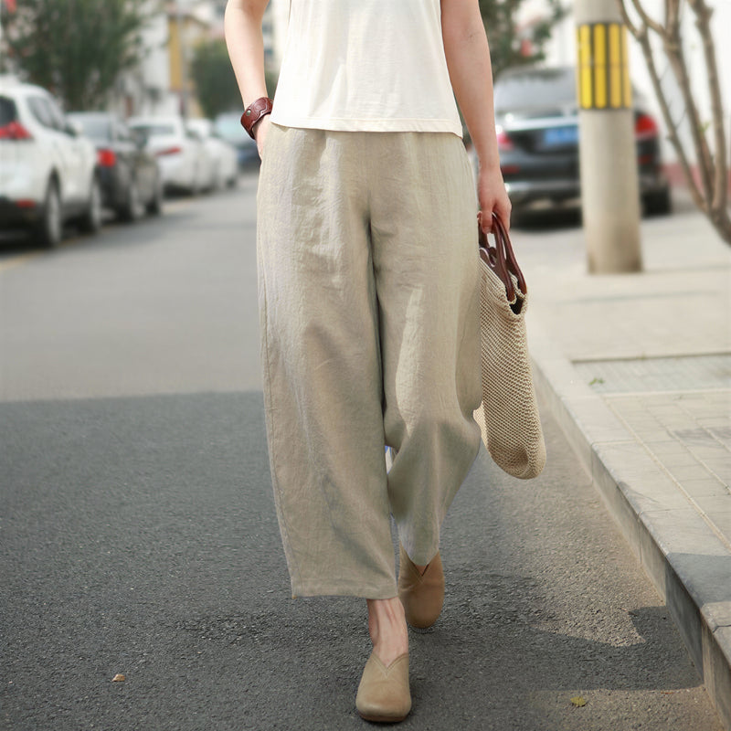 【全5色】M~4XL ゆったりストレートハイウエストパンツ