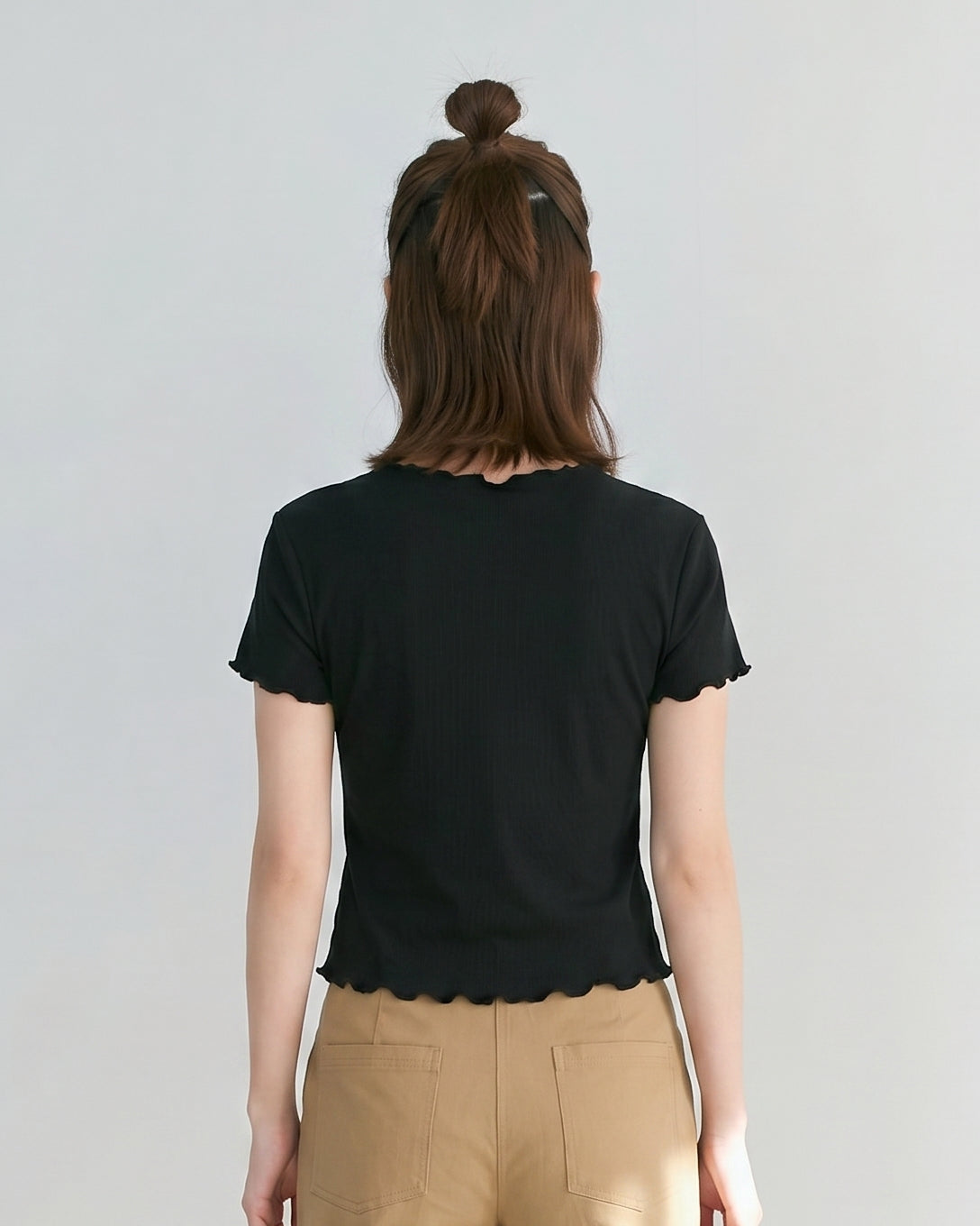 ギャザーウエスト メローフリル 半袖Tシャツ