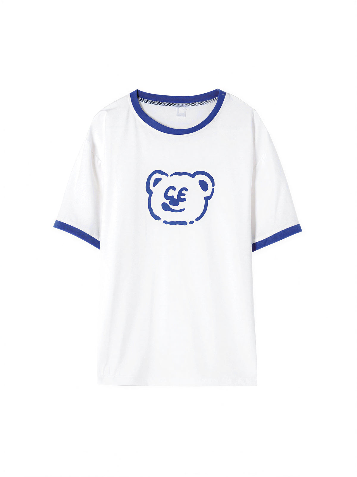 配色パイピング カートゥーンプリントTシャツ