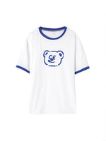 配色パイピング カートゥーンプリントTシャツ
