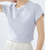 きれいさっぱり！半袖Tシャツクルーネックシックフィットトップス