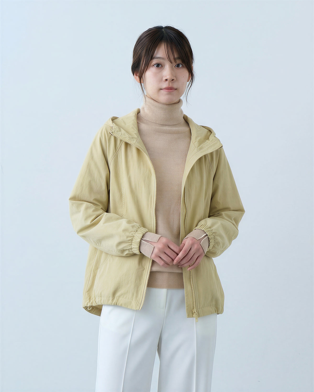 ドロップショルダー ゆったり ドロストフードジャケット