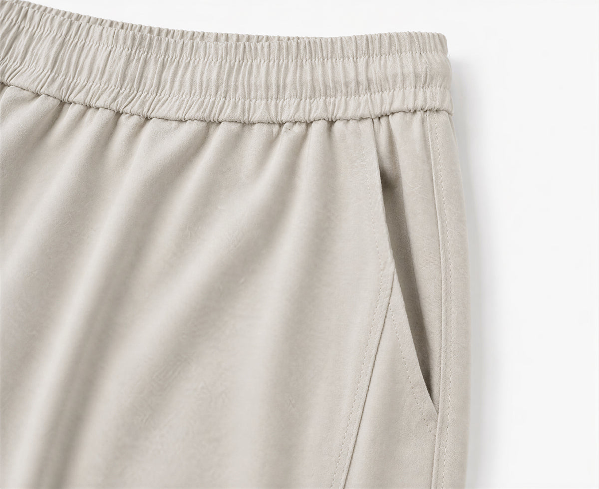 【全4色】M~XL ハイウエスト ドローストリング 裾だまりワイドパンツ