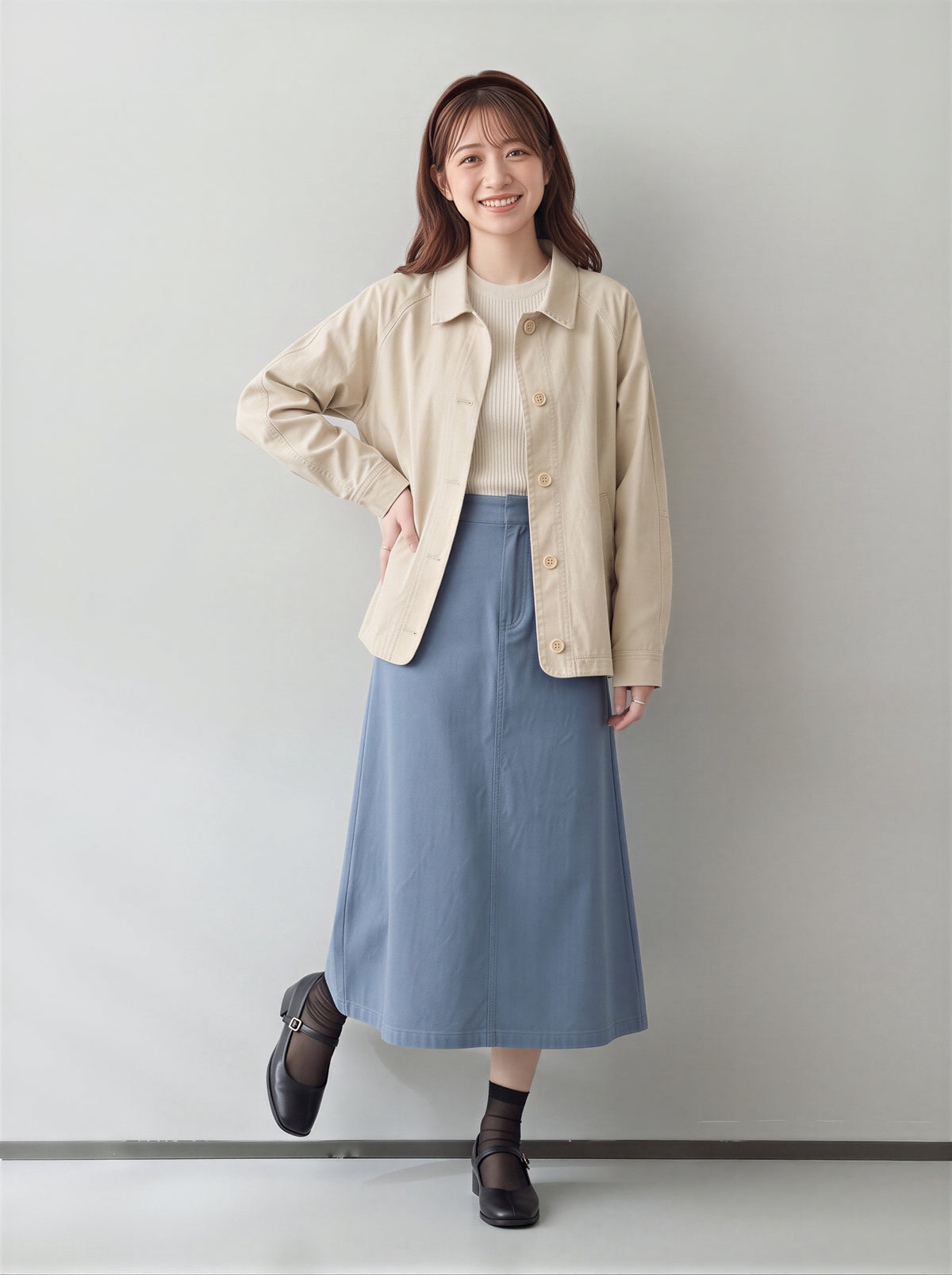 襟付きルーズシルエットジャケット