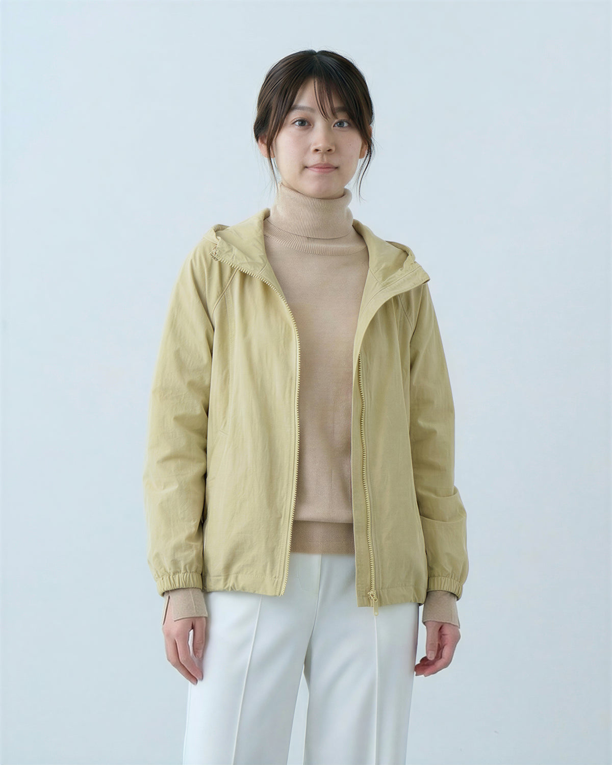 ドロップショルダー ゆったり ドロストフードジャケット