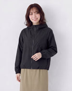 【秋新作】M~2XL ショート丈 配色切り替えライン ジップアップ フードジャケット