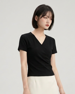 クロスVネック スリムフィット 半袖Tシャツ