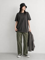 半袖Tシャツ ゆったりシルエット ミドル丈 カジュアル ドロップショルダー コットン