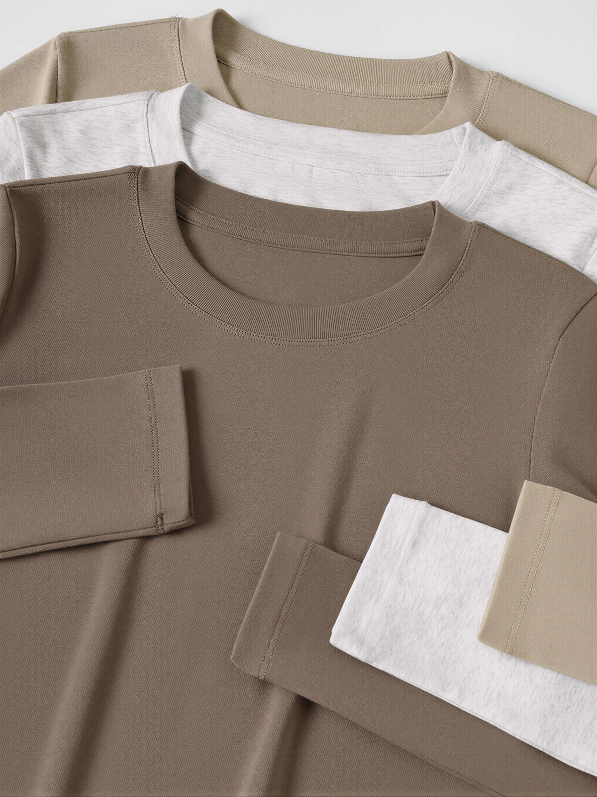 クルーネック スリムフィット 長袖Tシャツ