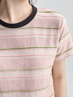 配色ボーダー クルーネックTシャツ