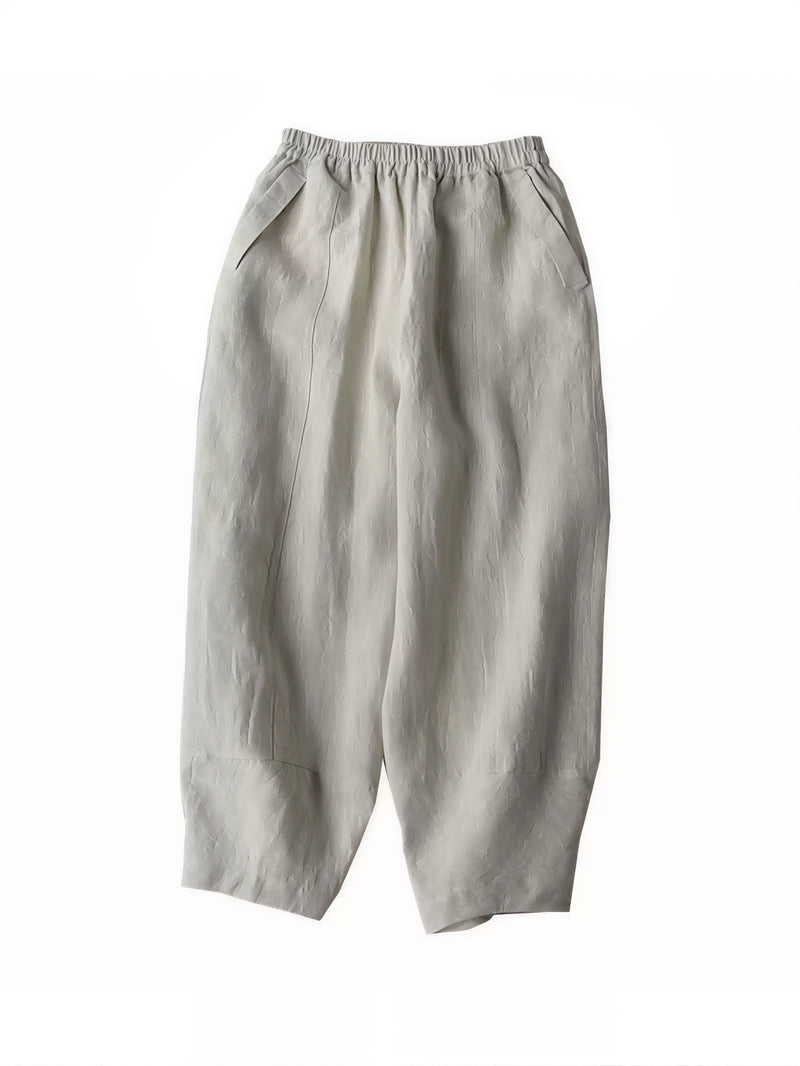 【全4色】S~5XL ウエストゴム ゆったり立体ハーレムパンツ