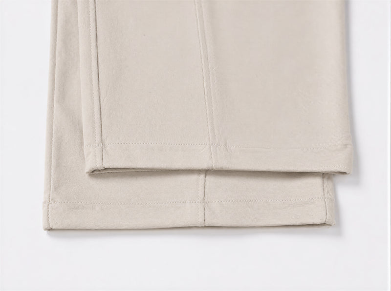 【全4色】M~XL ハイウエスト ドローストリング 裾だまりワイドパンツ