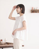 切り替えギャザー入り ゆったりTシャツ
