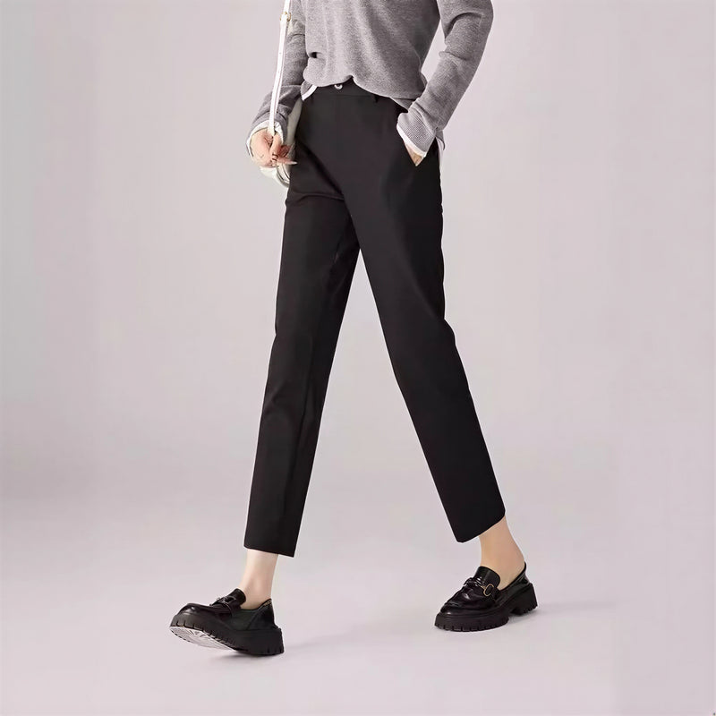 ハイウエスト ストレート 9分丈 シガレットパンツ