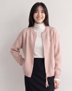 【秋新作】「全3色」ゆったりドロップショルダー ジップニットカーディガン