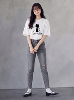 ゆったりドロップショルダー プリントTシャツ