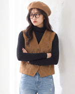 刺繍カットワーク・Vネックベスト