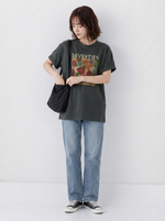 油絵アート！半袖Tシャツ小人数高級感スリムトップス