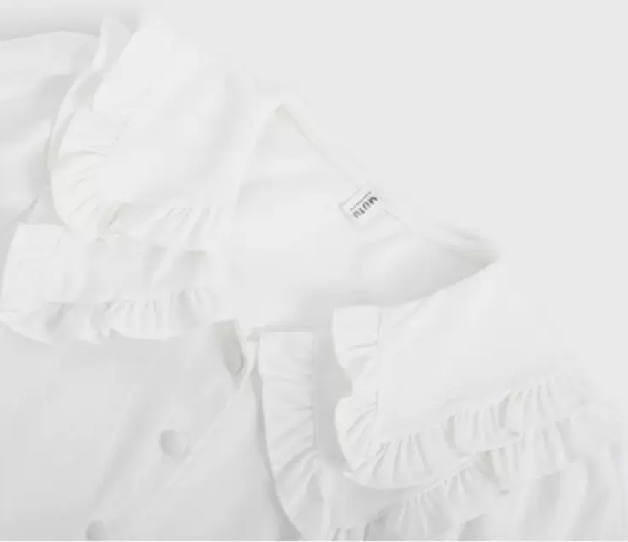 ホワイト フリル付き ドールカラー ブラウス