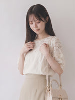 夏の清涼感 | 純綿レース透かし半袖シャツシックなデザインのシャツ