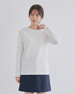 クルーネック ストレートシルエット ゆったり 長袖Tシャツ