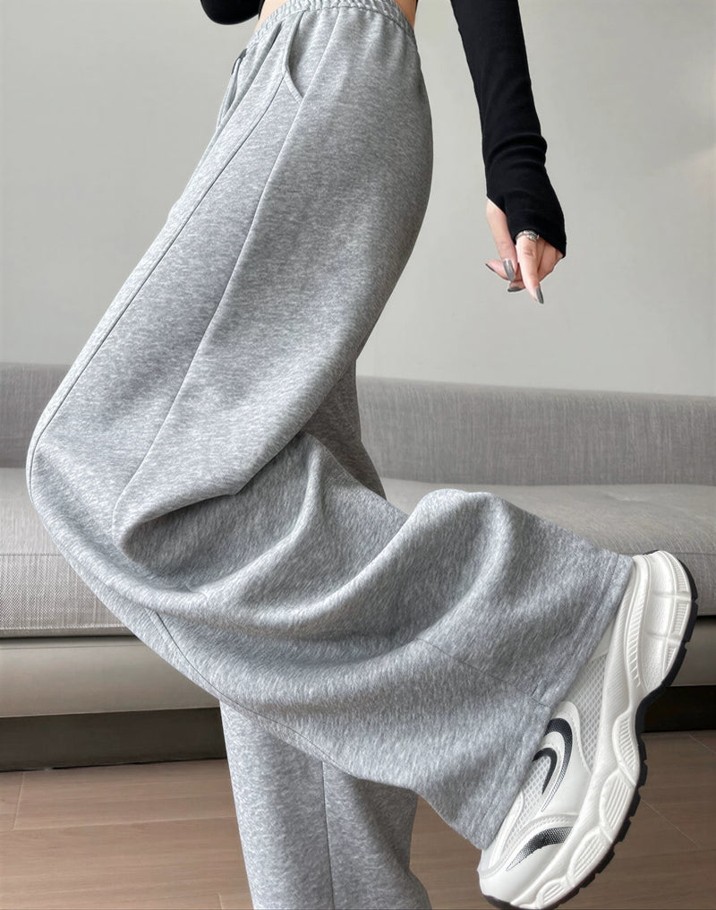 ハイウエスト ドローストリング 立体ワイドパンツ