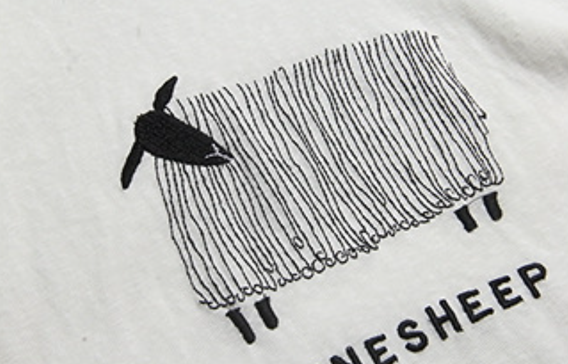 【秋新作】ラウンドネック ラグラン風プリント長袖Tシャツ