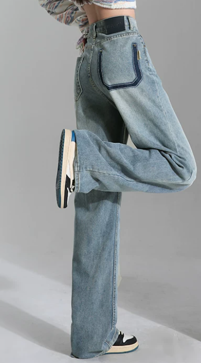 ハイウエストワイドデニムパンツ・ヴィンテージ加工