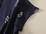 【全2色】M~3XL 小さめラウンドネック 花柄 ゆったり半袖シャツ