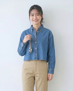 ショート丈 ゆったり ドロップショルダー デニムシャツ