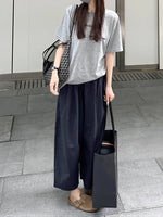 ハイウエストタック入りワイドパンツ