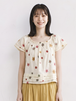 さわやかな夏！花柄フレンチ半袖シャツ