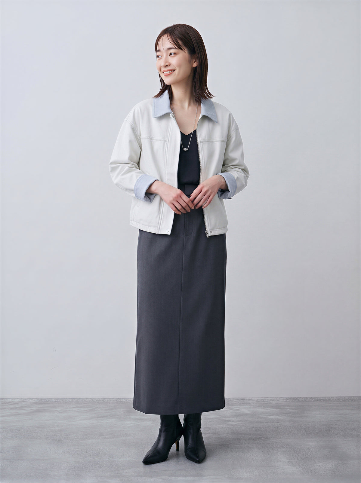 S~XL 配色カラーのショートジャケット