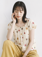 さわやかな夏！花柄フレンチ半袖シャツ
