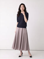 M~XL 透かしジャカード クルーネックニット